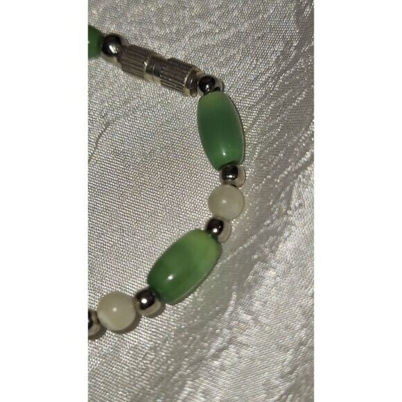 Women's Bracelet Green Gemstone Elegant Moonstone Vintage Boho Mystical - Picture 5 of 7